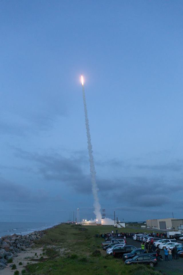 A sounding rocket taking off from NASA Wallops